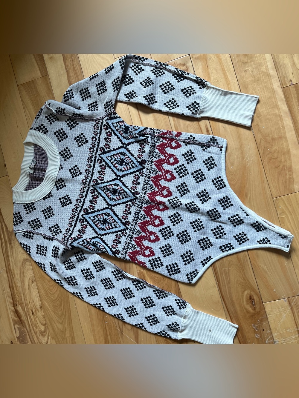 FREE PEOPLE Cream knit body suit